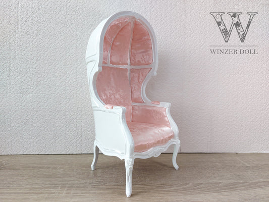 Versaille dome chair, white & pale pink