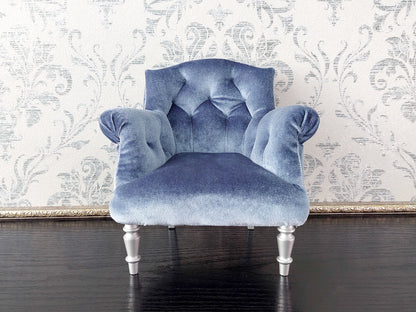 Chesterfield low chair, gray velvet