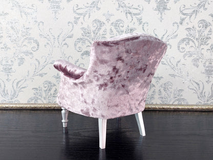 Chesterfield low chair, purple velvet