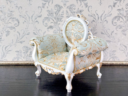 Baroque armchair, white & azure