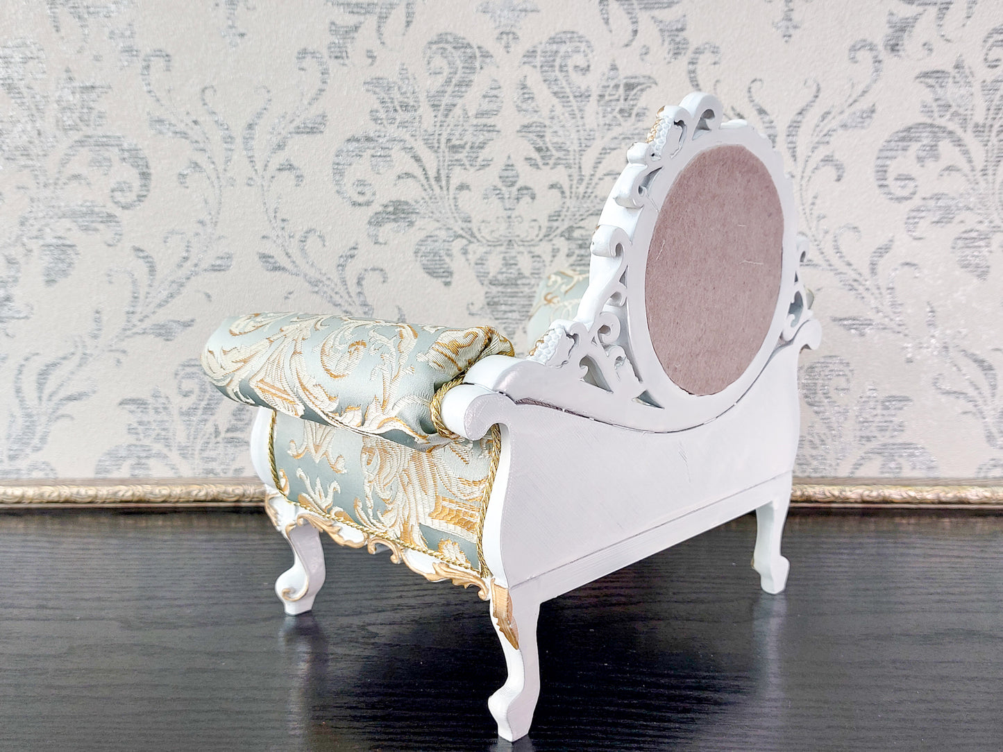 Baroque armchair, white & azure