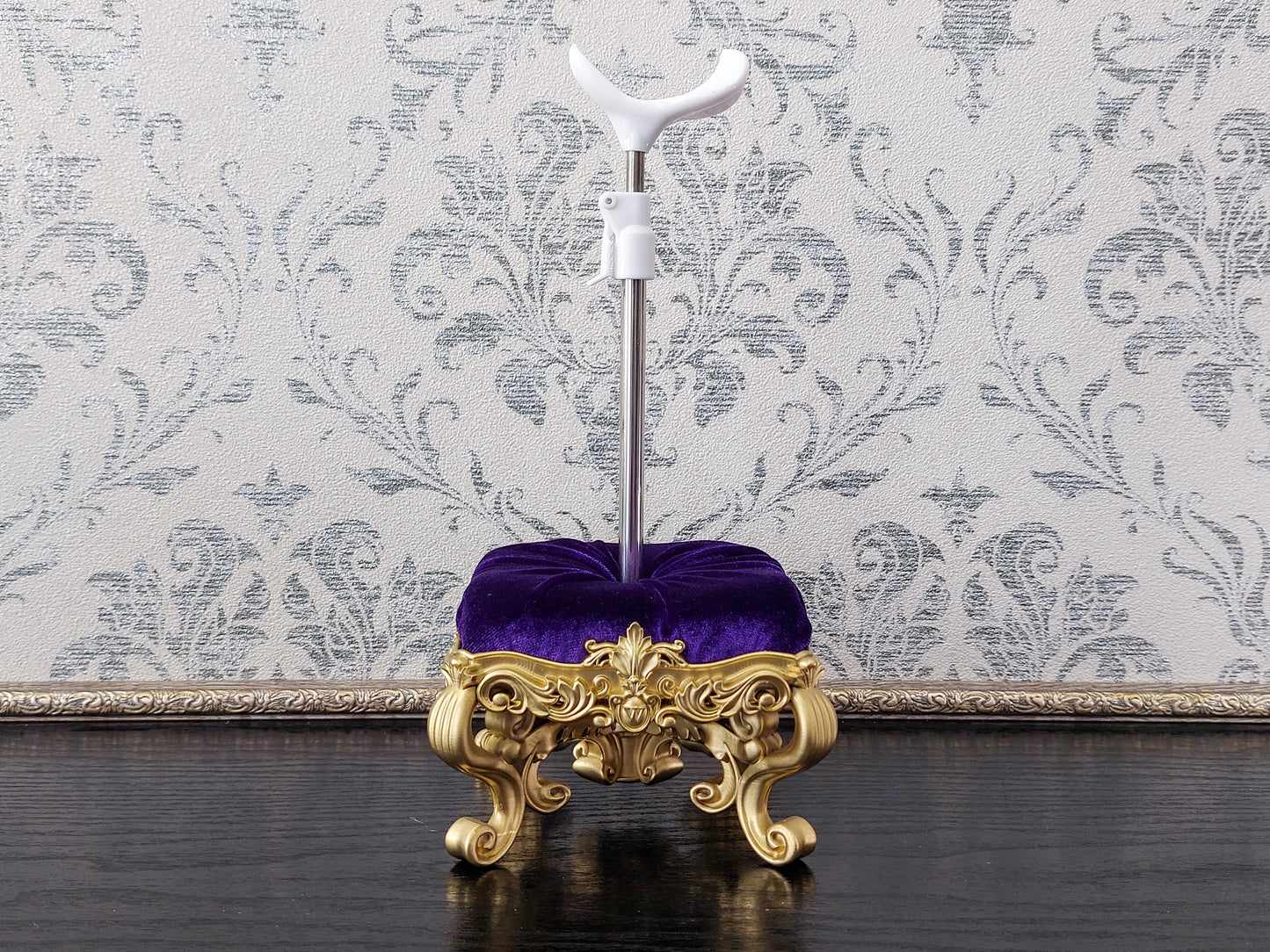 Reserved - Chaise lounge wave for Pasha Original, doll posing stand gold & purple