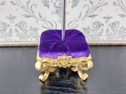 Reserved - Chaise lounge wave for Pasha Original, doll posing stand gold & purple