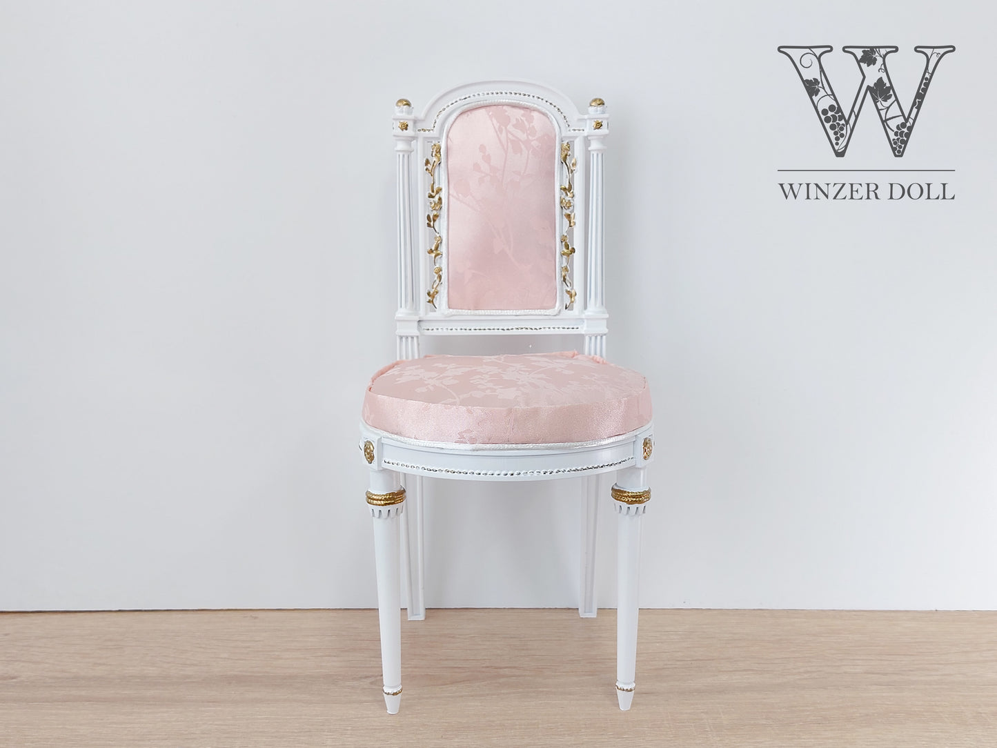 Classical chair, Marie Antoinette style, white & pink