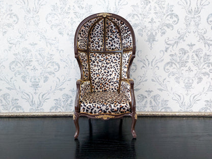 Versaille dome chair, brown & leopard print
