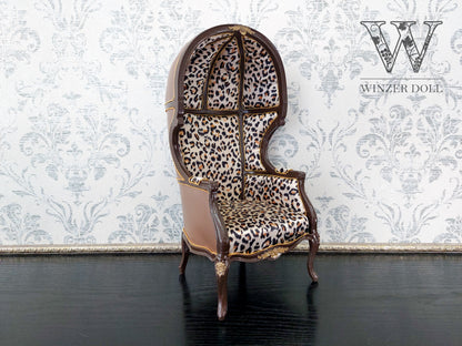 Versaille dome chair, brown & leopard print