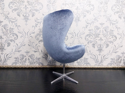 Egg chair, gray velvet