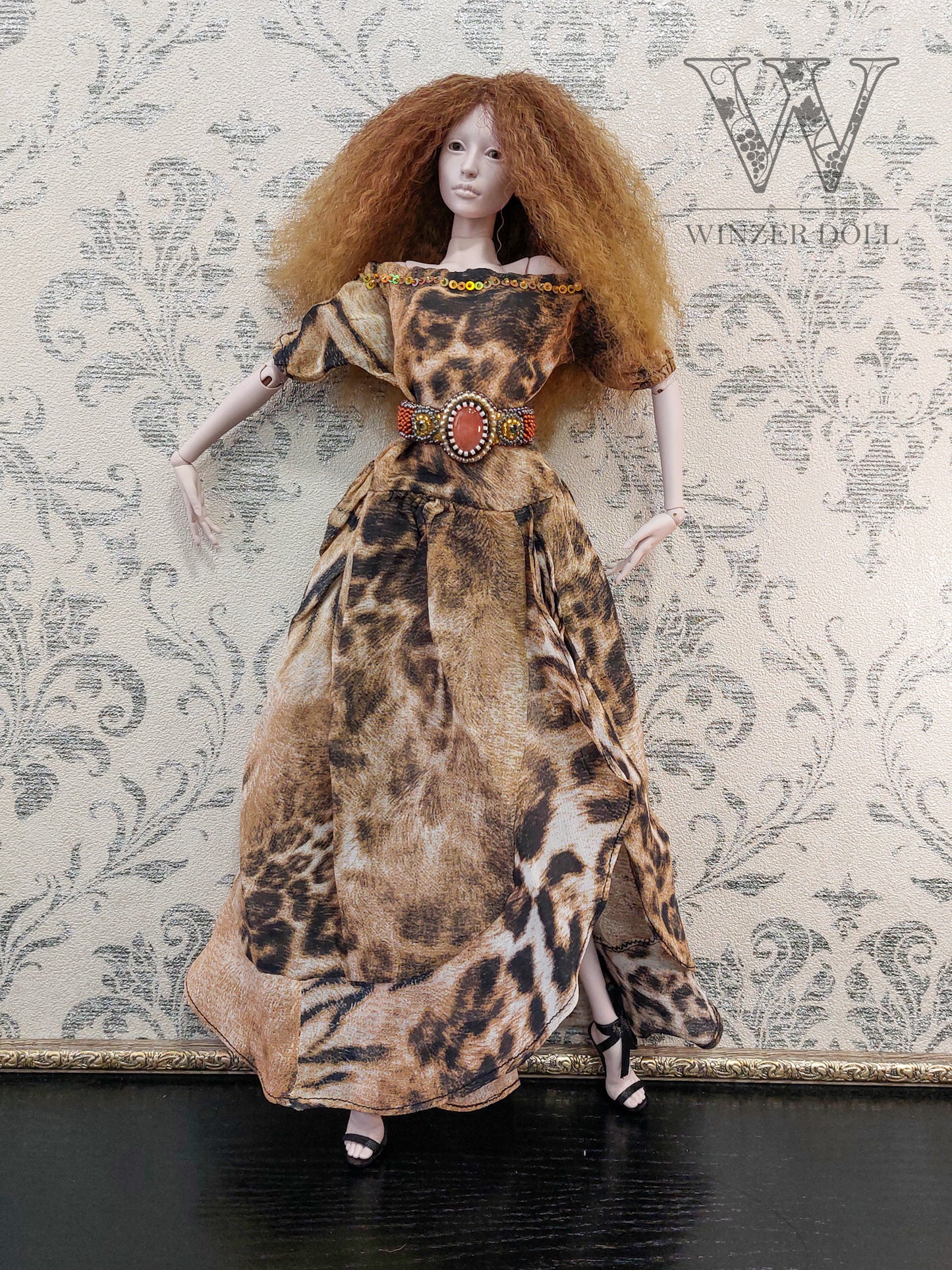 Doll dress, leopard print