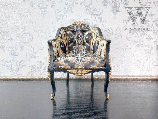 French armchair black & gold