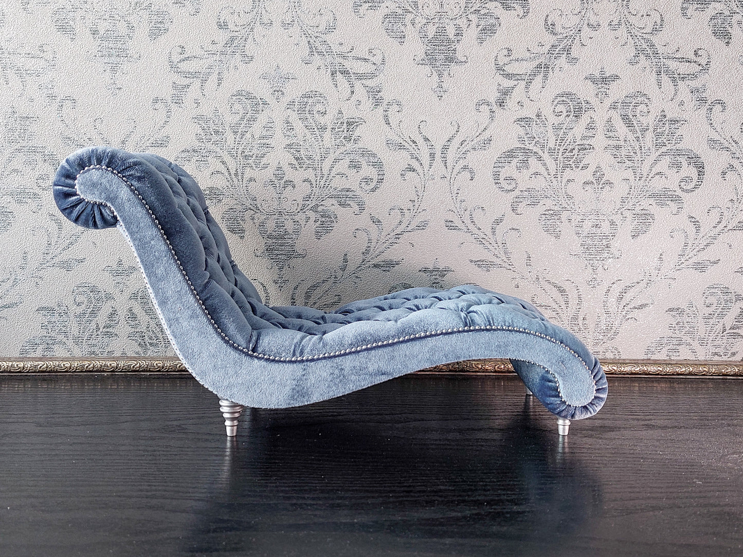 Chaise lounge Wave blue gray