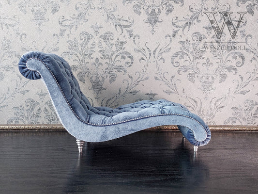 Chaise lounge Wave blue gray