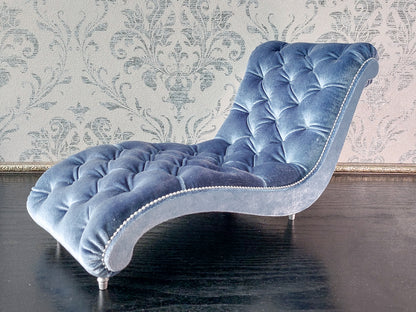 Chaise lounge Wave blue gray