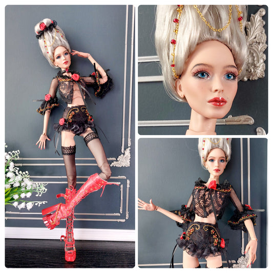 Ready Doll, OOAk, full set, MSD BJD doll, 16'' fashion, modern rococo outfit, by Winzerdoll (layaway)