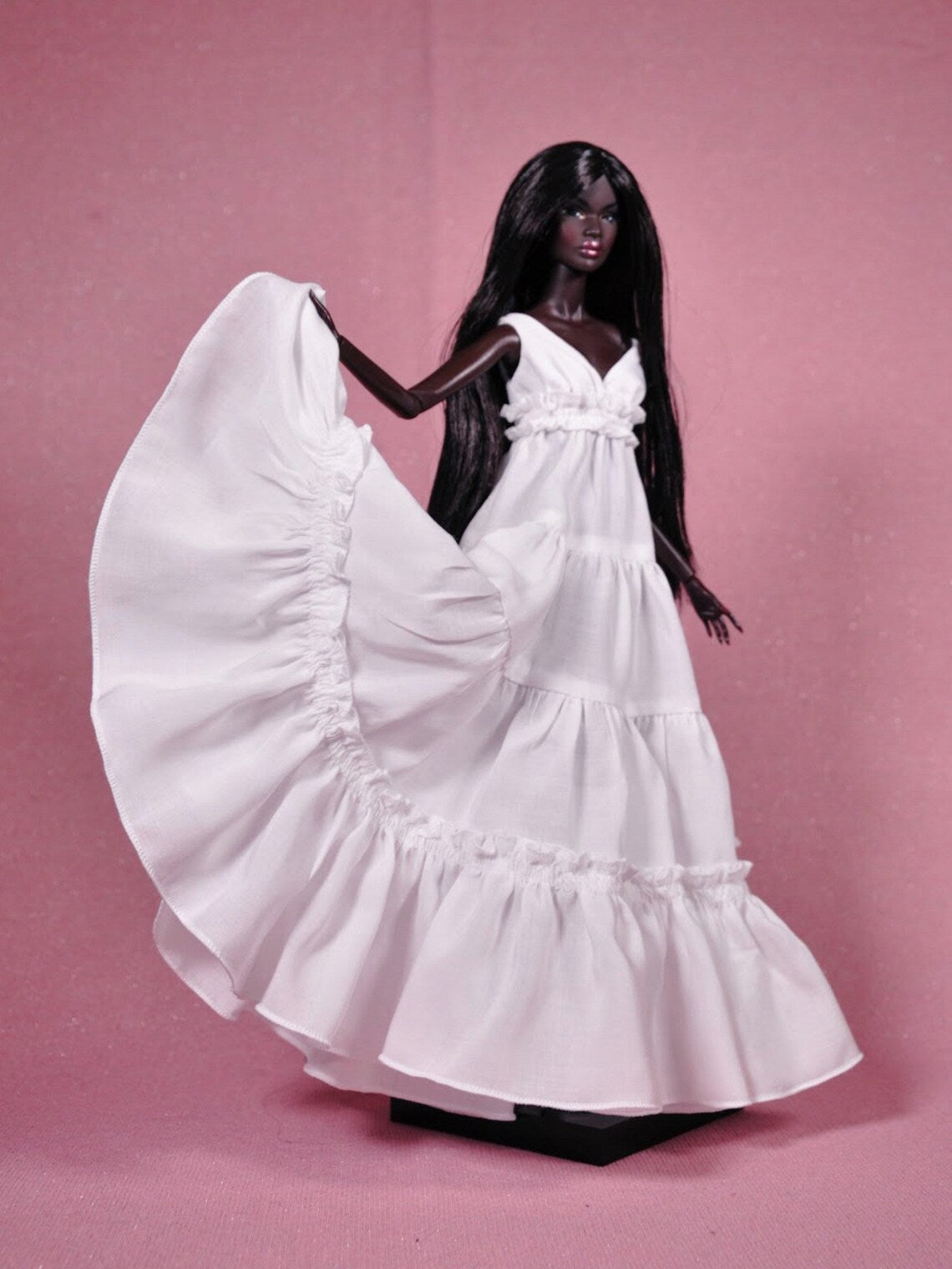 Soft dress white for dolls